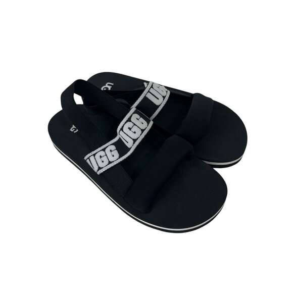 UGG K Zuma Sling Sport Sandals Girls Size 3 Black & White - Picture 10 of 12